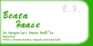 beata haase business card